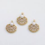 18K Gold PVD Sea shell scallop ocean oyster shell charm - Tarnish Resistant