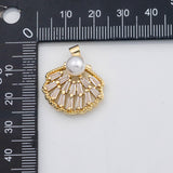 18K Gold PVD Sea shell scallop ocean oyster shell charm - Tarnish Resistant