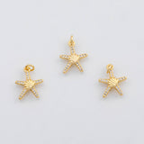 18K Gold PVD Starfish charm - Tarnish Resistant