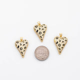 18K Gold PVD Heart leopard skin charm - Tarnish Resistant