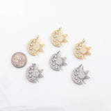 18K Gold PVD Moon sun charm - Tarnish Resistant
