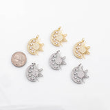 18K Gold PVD Moon sun charm - Tarnish Resistant