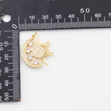18K Gold PVD Moon sun charm - Tarnish Resistant