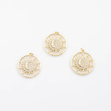 18K Gold pvd Sun pendant charm - Tarnish Resistant