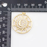 18K Gold PVD Sun pendant charm - Tarnish Resistant