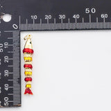 18K Gold PVD Colorful Fish with flexible spine enamel charm - Tarnish Resistant