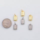 18K Gold PVD Gold bar bar bullion charm - Tarnish Resistant