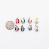 18K Gold PVD Puka shell charm enamel charm - Tarnish Resistant