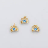 18K Gold PVD Crab charm blue opal - Tarnish Resistant