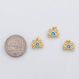 18K Gold PVD Crab charm blue opal - Tarnish Resistant