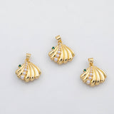 18K Gold PVD Sea shell scallop clam charm - Tarnish Resistant
