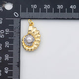 18K Gold PVD Sea shell nautilus charm - Tarnish Resistant