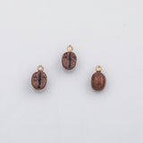 18K Gold PVD Coffee bean charm enamel Charm Charm s Charms - Tarnish Resistant