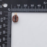 18K Gold PVD Coffee bean charm enamel Charm Charm s Charms - Tarnish Resistant