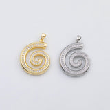 18K Gold PVD Sea Shell Spiral Charm Charm s Charms - Tarnish Resistant