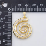 18K Gold PVD Sea Shell Spiral Charm Charm s Charms - Tarnish Resistant