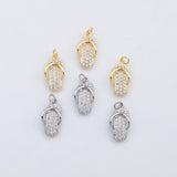 18K Gold PVD Sals Flip Flop Charm Charm s Charms - Tarnish Resistant