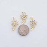 18K Gold PVD Flower charm Charm s Charms - Tarnish Resistant