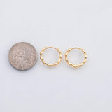 18K Gold PVD Hoop earrings 22K One pair per order - Tarnish Resistant
