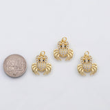 18K Gold PVD Crab charm - Tarnish Resistant
