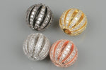 Corrugated CZ pave Pave ROUND 4 colors 3 sizes!