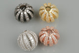 Corrugated CZ pave Pave ROUND 4 colors 3 sizes!
