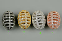 Webbed Oval CZ pave Pave ROUND 4 colors 2 sizes!