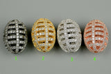 Webbed Oval CZ pave Pave ROUND 4 colors 2 sizes!