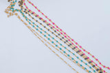 Gold Filled Enamel Chain - 2.0mm Dapped Chain - 14/20 or Sterling Silver Enamel Chains - By the Foot