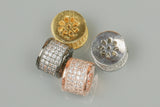 Short Barrel CZ Rhinestone Pave 6x10mm, 8x12mm, 8x14mm