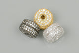 7x10mm Double Designer Barrel CZ Rhinestone Pave