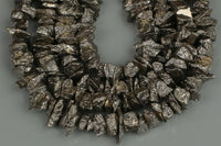 Pyrite FreeForm Nugget Drops, 10mm Assorted color 8 inch Strand