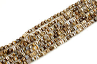 Dzi Beads Dark Brown Single Band Faceted Round Beads. A Quality Full Strand 4mm, or 6mm.