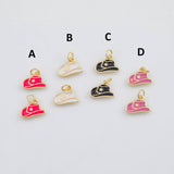 18K Gold PVD Cowboy hat Charms 7x13mm s White Gold Charms - Tarnish Resistant