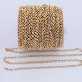 18k Gold Filled Rolo chain 4mm Unfinished Chain by the yard