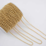 18k Gold Filled Rolo chain 4mm Unfinished Chain by the yard