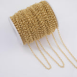 18k Gold Filled Rolo chain 4mm Unfinished Chain by the yard