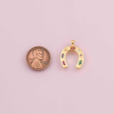 Horseshoe horseshoe charm 18k Gold Filled charm bar charms for bracelets and necklaces minimalist cz pave silver for jewelry making diy