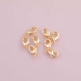 Lobster clasp 10mm 12mm 15mm 18k Gold Filled charm bar charms for bracelets and necklaces minimalist cz pave silver for jewelry making diy