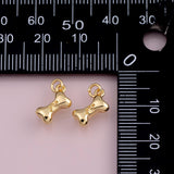 Bone dog bone charm 18k Gold Filled charm bar charms for bracelets and necklaces minimalist cz pave silver for jewelry making diy