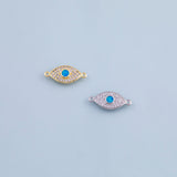 Evil eye connector charm 18k Gold Filled charm bar charms for bracelets and necklaces minimalist cz pave silver for jewelry making diy