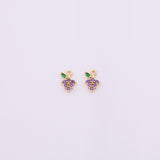 18k Gold Filled Grape Fruit CZ Charms 8x10mm Bar Bracelets and Necklaces Gold Pave CZ Minimalist Charms