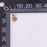 18k Gold Filled Grape Fruit CZ Charms 8x10mm Bar Bracelets and Necklaces Gold Pave CZ Minimalist Charms