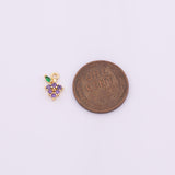 18k Gold Filled Grape Fruit CZ Charms 8x10mm Bar Bracelets and Necklaces Gold Pave CZ Minimalist Charms