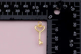 Key charm 18k Gold Filled charm bar charms for bracelets and necklaces minimalist cz pave silver for jewelry making diy