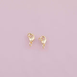 4pc Gold Filled Lobster Clasp 10mm 12mm 14mm charm bar charms for bracelets and necklaces minimalist cz pave silver for jewelry making diy