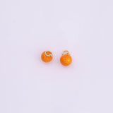 Enamel Orange Charm Fruit Charms 8mm 18k Gold Filled for Charm Bar Bracelets and Necklaces White Gold Silver Pave CZ Minimalist Charms