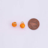 Enamel Orange Charm Fruit Charms 8mm 18k Gold Filled for Charm Bar Bracelets and Necklaces White Gold Silver Pave CZ Minimalist Charms