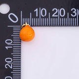 Enamel Orange Charm Fruit Charms 8mm 18k Gold Filled for Charm Bar Bracelets and Necklaces White Gold Silver Pave CZ Minimalist Charms