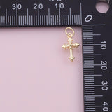 Cross charm 18k Gold Filled charm bar charms for bracelets and necklaces minimalist cz pave silver for jewelry making diy